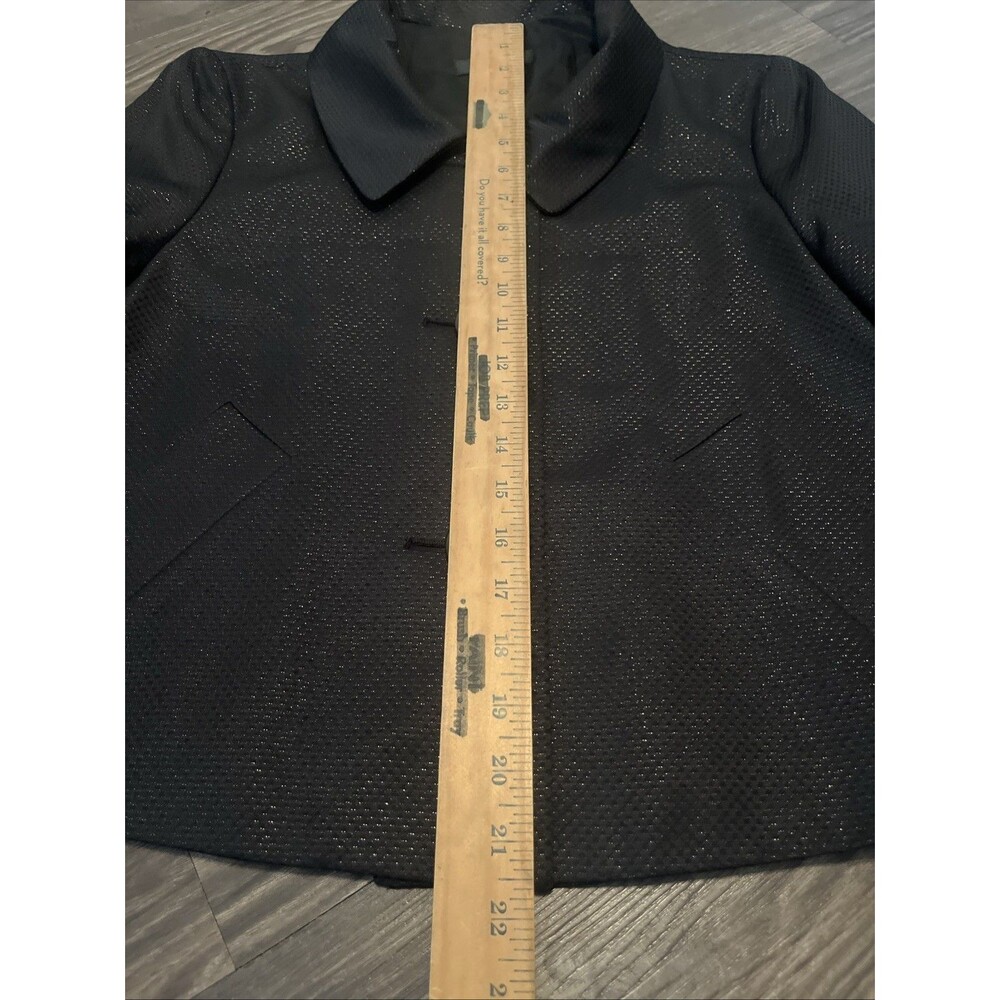 STYLE & CO Women’s Shiny Finish Lined Button Front Swing Jacket Black Size 8 - Picture 7 of 11